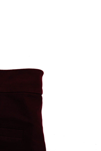 10 Crosby Derek Lam Womens Cotton Front Seam Flare Pants Burgundy Size 4