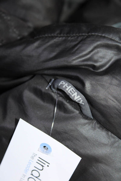 Phenix Mens Reversible High Neck Zip Up Outerwear Puffer Vest Gray Size XL