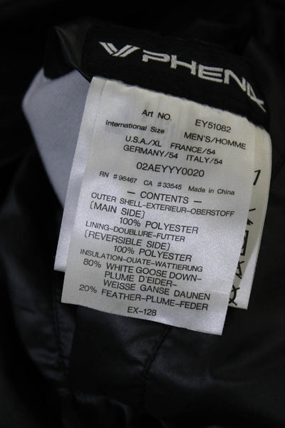 Phenix Mens Reversible High Neck Zip Up Outerwear Puffer Vest Gray Size XL