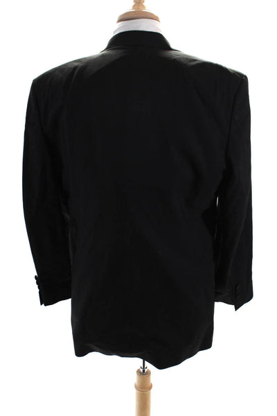 Oscar Oscar de la Renta Men's Long Sleeves Line Two Button Jacket Black Size 54
