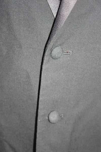 Oscar Oscar de la Renta Men's Long Sleeves Line Two Button Jacket Black Size 54