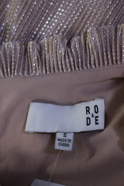 RO&DE Women's Sleeveless Tiered Ruffle Mini Cocktail Dress Pink Size S