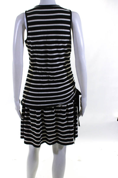 3.1 Phillip Lim Womens Knit Stripe Layered Tank Dress Black White Size Medium