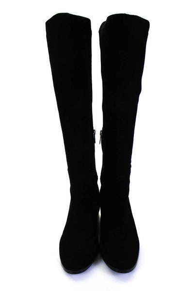 Antonio Melani Womens Suede Almond Toe Side Zip Knee High Boots Black Size 6.5M