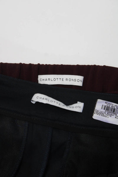 Charlotte Ronson Womens Dress Pant Trousers Black Wine Red Size 6 Lot 2