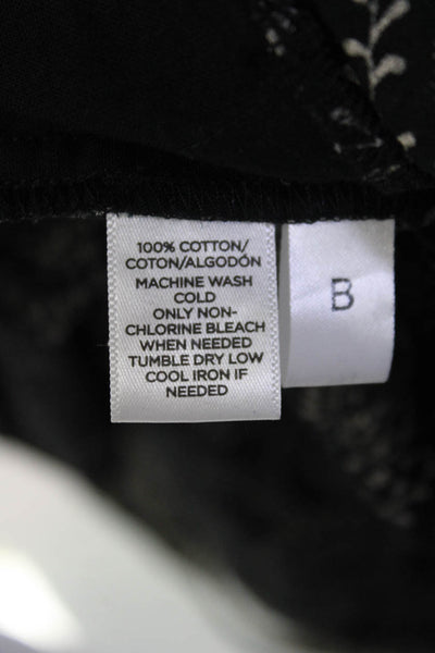 Lou & Grey Womens Paisley Print Sleeveless Button Up Jumpsuit Black Size M