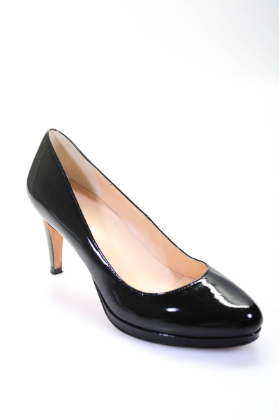 Cole Haan Womens Patent Leather Round Toe Slip On Heels Pumps Black Size 7B