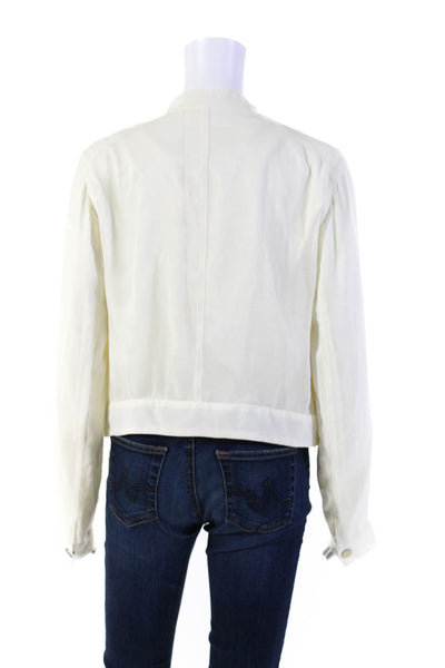 Rachel Rachel Roy Womens Full Zipper Long Sleeves Light Jacket White Size 10