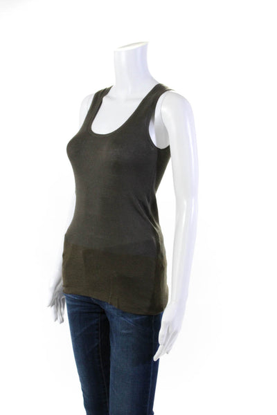Missoni Womens Gray Cotton Scoop Neck Sleeveless Tank Top Size 4