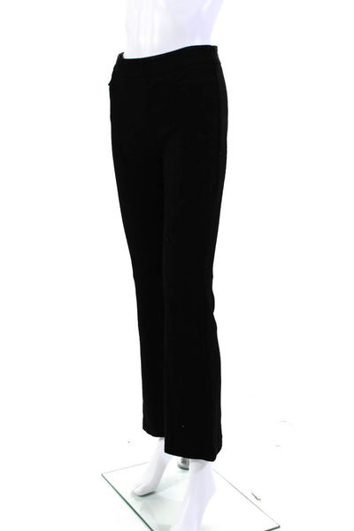 Nanette Lepore Womens Black Textured High Rise Boot Cut Leg Pants Size 4