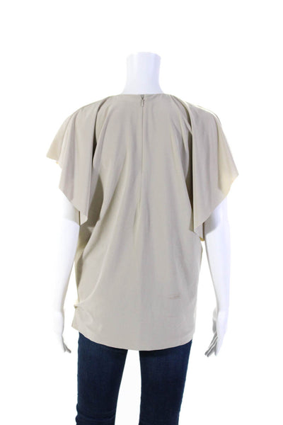 COS Womens Butterfly Short Sleeves Blouse Beige Size 6