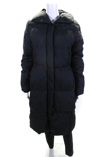 Lindex Womens Black Mock Neck Full Zip Long Sleeve Puffer Coat Size XS