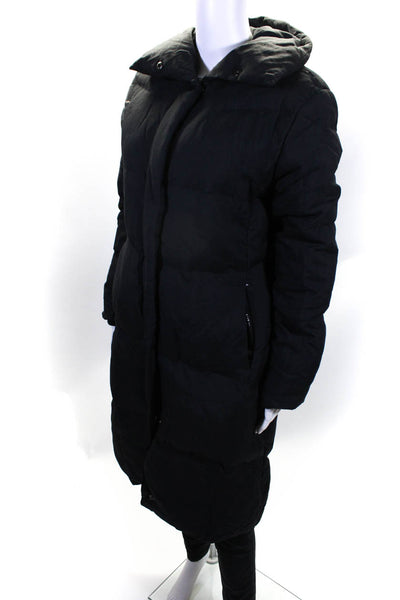 Lindex Womens Black Mock Neck Full Zip Long Sleeve Puffer Coat Size XS