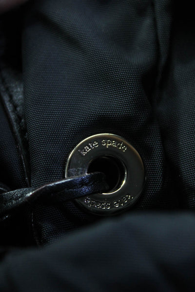 Kate Spade New York Womens Black Nylon Tie Side Shoulder Bag Handbag