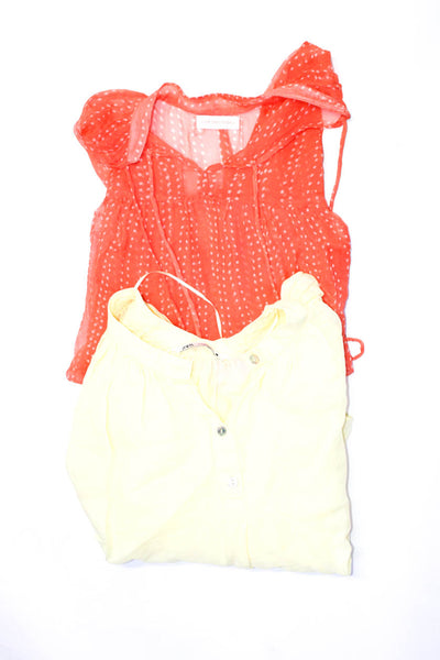 Cloe Cassandro Zara Womens Long Sleeve Blouse Tops Orange Yellow Size OS S Lot 2