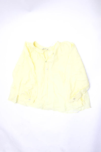 Cloe Cassandro Zara Womens Long Sleeve Blouse Tops Orange Yellow Size OS S Lot 2