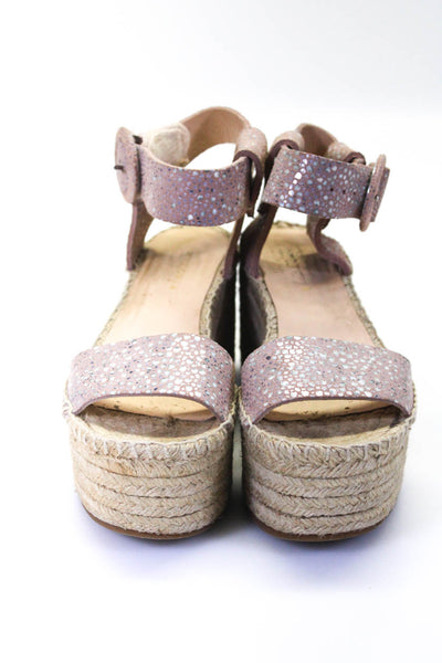 Intropia Womens Open Toe Ankle Strap Platform Espadrille Sandals Pink Size 36 6