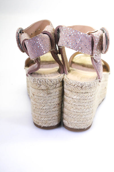 Intropia Womens Open Toe Ankle Strap Platform Espadrille Sandals Pink Size 36 6