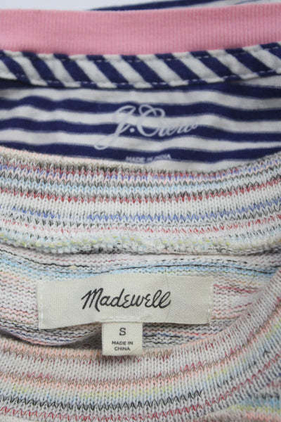 J Crew Womens Striped Tee Shirt Sweater Multi Colored Size Small Lot 2