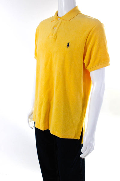 Polo Ralph Lauren Mens Terry Short Sleeved Collared Polo Shirt Yellow Size L