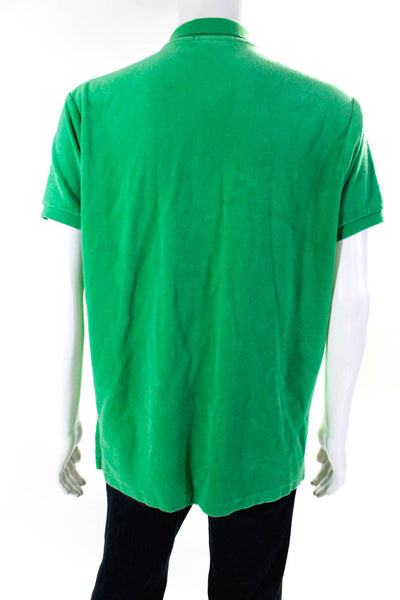 Polo Ralph Lauren Mens Terry Short Sleeved Collared Polo Shirt Green Size L