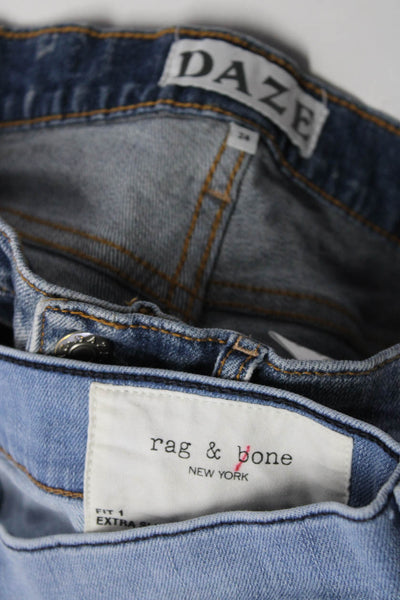 Rag & Bone Daze Womens High Rise Buttoned Extra Slim Jeans Blue Size 24 32 Lot 2