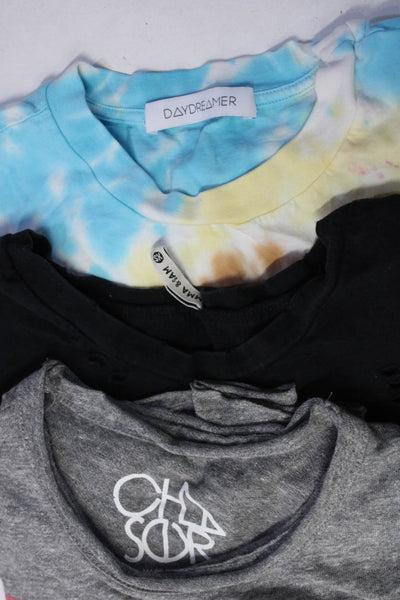 Daydreamer Chaser Womens Tie Dye T Shirts Multicolor Black Gray Size XS Lot 3
