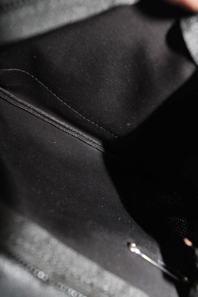 Sarah Pacini Womens Black Mesh Flap Slip Crossbody Bag Handbag