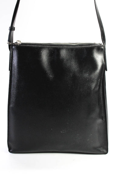 Vince Womens Black Tri Zip Compartment Shoulder Bag Handbag