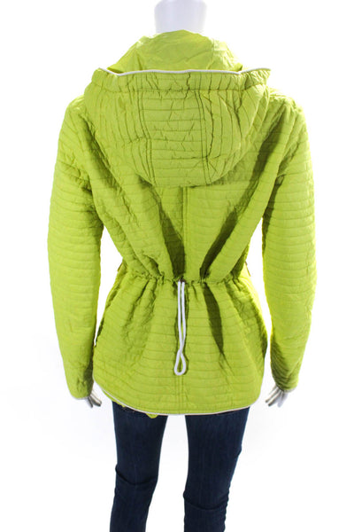 Kennet Street Womens Long Sleeved Zippered Hooded Jacket Coat Lime Green Size M