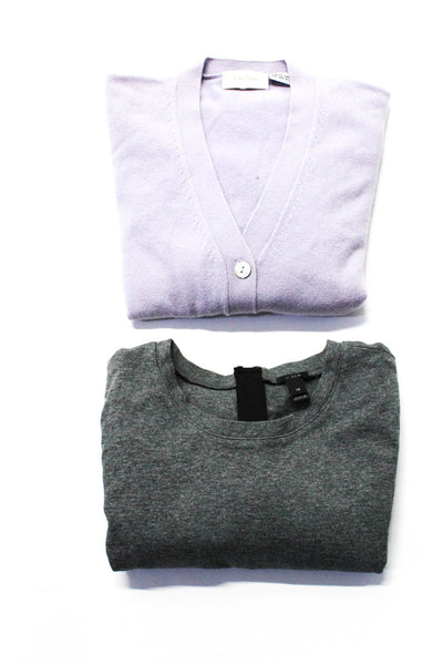 Neiman Marcus J Crew Women's Cashmere Button Down Knit Top Purple Size XS, Lot 2
