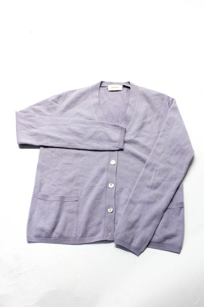 Neiman Marcus J Crew Women's Cashmere Button Down Knit Top Purple Size XS, Lot 2