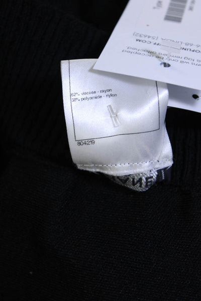 Chanel Women's Knit Lace Elastic Waist 2013 Flare Mini Skirt Black Size 36