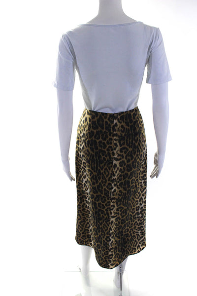 FiveSeventyFive Women's Zip Closure Cinch Animal Print Midi Skirt Size L