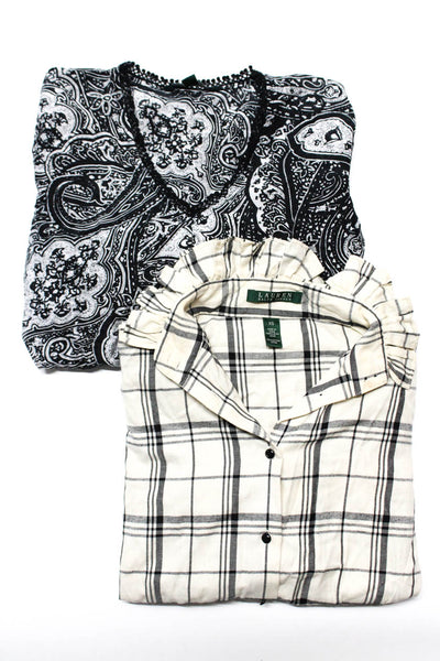 Lauren Ralph Lauren Women's Long Sleeves Button Up Shirt Plaid Size XS Lot 2