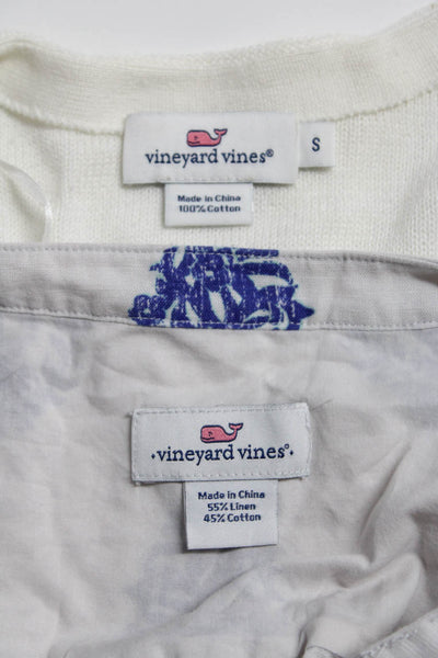 Vineyard Vines Women's V-Neck Long Sleeves Tunic Sweater Cream Size S Lot 2