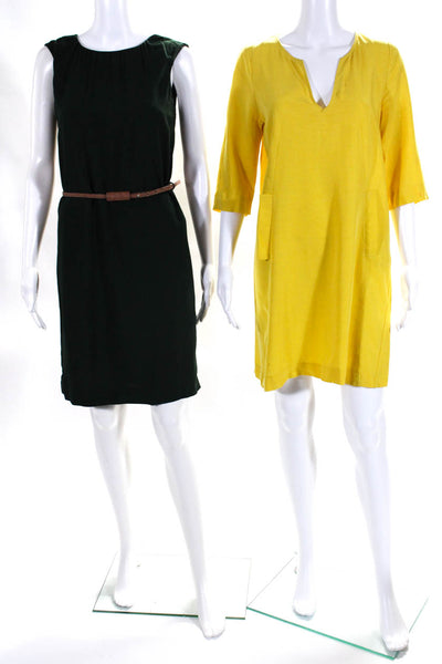 Zara Women's V-Neck Short Sleeves Pockets A-Line Mini Dress Yellow Size S Lot 2
