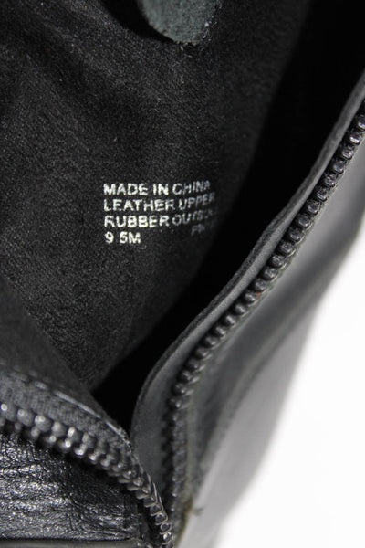 Michael Michael Kors Womens Leather Buckle Ankle Boots Black Size 9.5 Medium