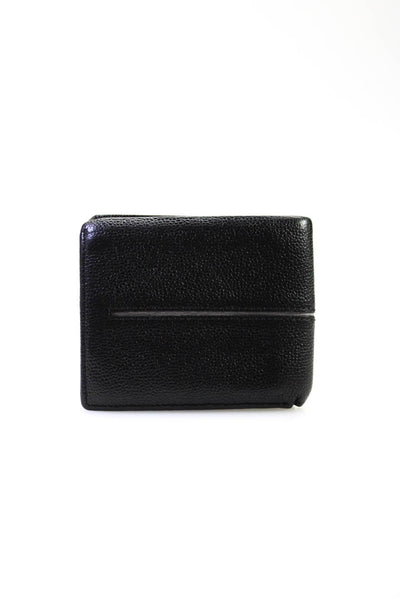 Tods Mens Leather Flap Card Wallet Black