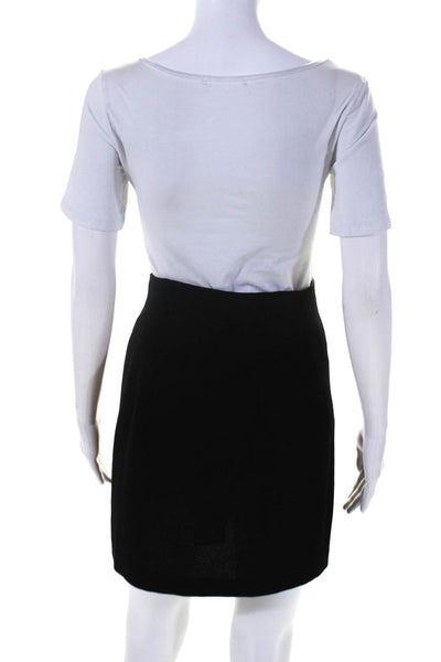 Club Monaco Womens Scalloped Trim A Line Mini Skirt Black Size 0