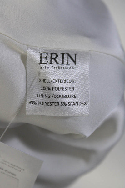 ERIN Erin Fetherston Womens Eyelet V Neck A Line Dress White Purple Size 0