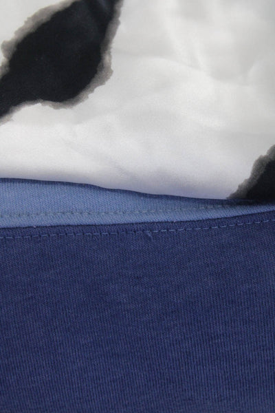 ATM Donni Womens Silk Tank Top Sweatshirt White Blue Size Medium Lot 2