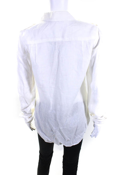 Calypso Christiane Celle Women's Linen Button Up Shirt White Size XS