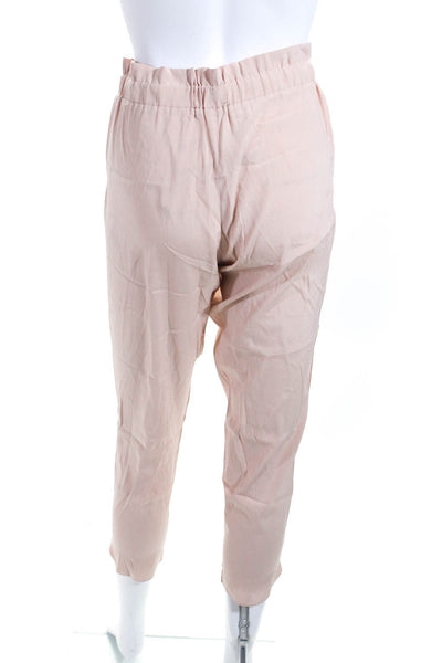 Ramy Brook Women's Straight Leg Belted Silk Trousers Pink Size XS