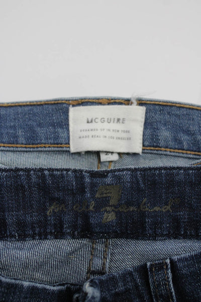 McGuire 7 For All Mankind Women's Straight Leg Jeans Blue Size 24 25 Lot 2