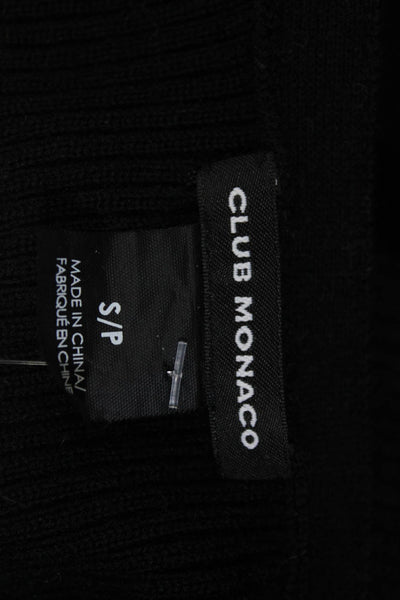 Club Monaco Womens Wool Blend Stretch V-Neck Long Sleeve Dress Black Size S
