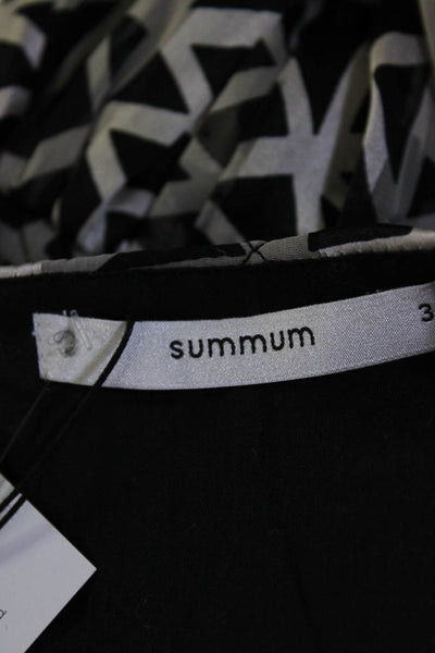 Summu Womens Abstract Print Semi Sheer Long Sleeve Maxi Dress Black Size 40