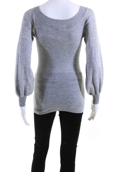 Autumn Cashmere Women's Off The Shoulder Long Sleeve Gray Sweater Size XS