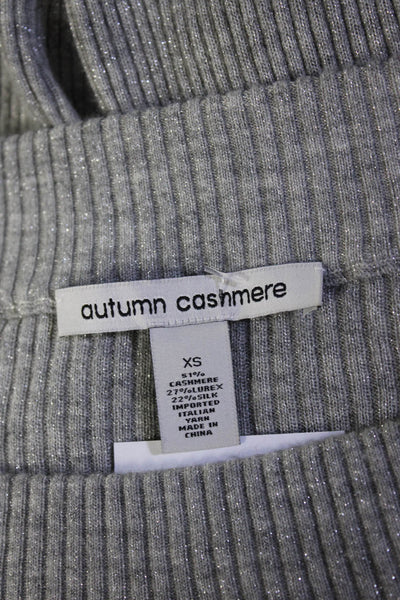 Autumn Cashmere Women's Off The Shoulder Long Sleeve Gray Sweater Size XS