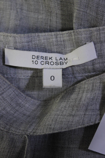 Derek Lam 10 Crosby Women's Round Neck Long Sleeves Ruffle Blouse Gray Size 0